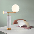 Modern Glass Ball Marble Base Table Lamp For Living Room